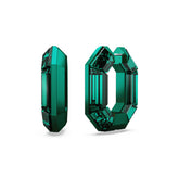 Lucent hoop earrings, Octagon shape, Small, Green